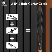 Brosse chauffante électrique professionnelle en céramique pour boucler les cheveux, avec écran LCD et 10 réglages de température, portable pour usage domestique
