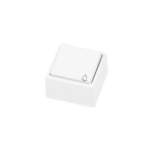 Pulsador de campana de superficie, serie 8000, color blanco, para activación de timbres y sistemas de alarma en instalaciones - Product Image 1