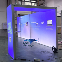 Guangzhou Facile à mettre en place un éclairage au néon rétro-éclairé boîte à lumière signe salon stand publicité SEG aluminium profil boîte à lumière cabines