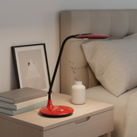 Lámpara de Escritorio LED Moderna de 3 Niveles de Intensidad con Sensor, Lupa Integrada Flexible y Pequeña, Lámpara de Lectura para el Cuidado de los Ojos