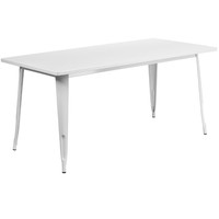 Ensemble de table de restaurant commercial 80x120cm, chaises et table en métal colorées, style industriel
