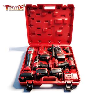 ชุดเครื่องมือไฟฟ้า ชุดเครื่องมือไฟฟ้าสี่ชิ้น ชุดแบตเตอรี่ลิเธียม ไขควงไฟฟ้า สินค้าใหม่ของเครื่องมือไฟฟ้า สีแดง - Product Image 5