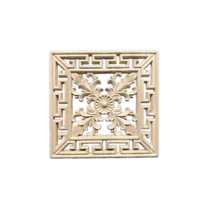 Adornos Decorativos Cuadrados <span class=keywords><strong>de</strong></span> Madera Tallada, Diseño Contemporáneo Ecológico, <span class=keywords><strong>Superficie</strong></span> sin Acabado para Decoración del Hogar - Product Image 4