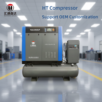 Compresor de Aire de Tornillo Industrial de Accionamiento Directo Sin Aceite HUITONG XINDA 0.8MPa 8bar 5.5-37kW 7.5-50HP Motor 4 en 1