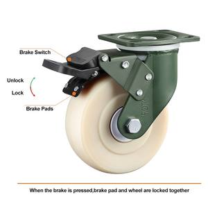 Hersteller von Lenkrollen Nylon Rollen YTOP Heavy <span class=keywords><strong>Duty</strong></span> <span class=keywords><strong>Caster</strong></span> Wheels branco Rodas Giratórias Rodas industriais - Product Image 4