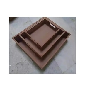 Bandeja de madera de Color Natural de alta calidad Acabado Premium personalizable para desayuno Restaurante que sirve el hogar Centros de mesa de boda - Product Image 1
