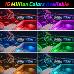 18-in-1 Aksesori Interior mobil kontemporer simfoni nirkabel warna pelangi suasana Strip LED pencahayaan suasana - Product Image 4