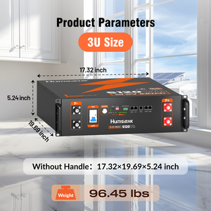 Batterie de rack de serveur LiFePO4 Humsienk 48V 100AH 100A BMS Bluetooth portable pour fourgons, camping-cars, voiturettes de golf, voitures de tourisme, énergie solaire - Product Image 5