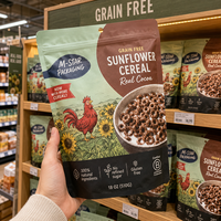 Sachet d'emballage souple en plastique pour céréales avec fermeture éclair, sac alimentaire personnalisé imprimé pour les marques de petit-déjeuner et de collations