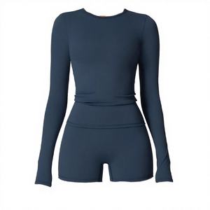 Camiseta de Yoga de Manga Larga con Forro Polar para Invierno, para Mujer, de Nailon, de Alta Intensidad, para Fitness, Pilates, Running, Deportes, Unisex, 2 en 1, Ajustada - Product Image 3