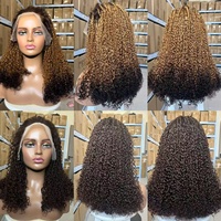 Perruque frontale 13x4 Pixie Jerry Curly en cheveux humains naturels bruts vietnamiens 300% de densité, Perruque Pixie Curly Birmane, Fournisseurs en gros