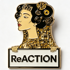 ReACTION Art Deco Femme Épinglette Métallique Plaqué Or Forme Irrégulière Émail Dur Badge de Mode de Collection - Product Image 5