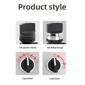 Interruptor Selector de Panel de 2 Posiciones y 22 mm, Rotatorio, con Enclavamiento, 1NO, con Certificación UL para Control Industrial, Fabricante HBAN, Modelo Xb2-Ba - Product Image 2