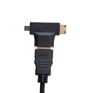Expédition rapide Adaptateur <span class=keywords><strong>HDMI</strong></span> femelle 2 en 1 1080P <span class=keywords><strong>Micro</strong></span> <span class=keywords><strong>HDMI</strong></span>/<span class=keywords><strong>Mini</strong></span> <span class=keywords><strong>HDMI</strong></span> mâle plaqué or Câble torsadé CCS Audio Vidéo - Product Image 4