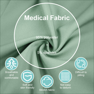 Women Scrub Set V-Neck Top And Pants Moisture Wicking Hospital Uniforms For Medical Spa Workwear Split Set S XXL - Product Image 2