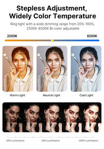 Ulanzi U200 caméra <span class=keywords><strong>téléphone</strong></span> anneau lumière vidéo plate-forme lumière de remplissage 2500K-8500K pour Smartphone caméra d'<span class=keywords><strong>action</strong></span> et <span class=keywords><strong>téléphone</strong></span> Clip Kit de lumière vidéo - Product Image 3