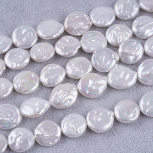 Perlas de Agua Dulce Naturales de Zhuji, 15-16 mm, Blancas, en Forma de Botón y Barroca, Material para Joyería DIY, Cuentas Sueltas al por Mayor - Product Image 2