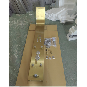 Water Droplet Sanitary Ware <b>Shower</b> Set 6627 Top Spray With Shelf And Temperature <b>Control</b> Hanging Type - Product Image 2