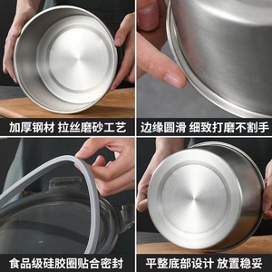 304 Stainless Steel Food Storage Container Round Clip-On Lid <b>Set</b> For Frozen Food Student <b>Lunch</b> Box - Product Image 5