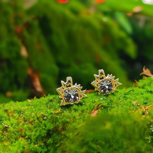 Fashion <b>Stud</b> <b>Earrings</b> 316L Stainless Steel PVD Gold Plating Square <b>Crystal</b> Design - Product Image 3