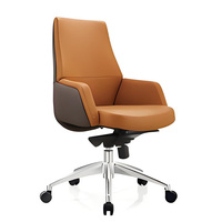 Chaise de bureau ergonomique pivotante en cuir, chaise de direction moderne de luxe, chaise de bureau de direction en PU, chaises à roulettes, mobilier personnalisable