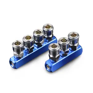 Multi-pipe Air Manifold Distributor,Pneumatic Quick Plug In Connector Hose Aluminum Block Splitter Manufacturer