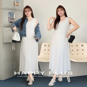 Robe Camisole en Coton Tricoté Col U Coupe Évasée Taille Élastique Couleur Unie Décontractée Quotidienne pour Femme N9118 - Product Image 3