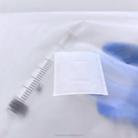 Pochette en plastique HDPE sur mesure avec patch autocollant de qualité médicale pour l'emballage des aiguilles de prélèvement sanguin
