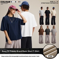 Fabrieksgroothandel 275g Boxy Oversized Unisex 100% Katoenen Blank Ademend T-shirt Ondersteunt Aangepaste DTG Logo Print