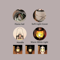 Lanterne flamme vacillante grange décorative contre la tempête rétro barre lumières nostalgique Vintage Bar mode lampe de nuit