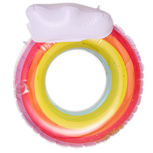 Flotador Inflable Xiaolu Rainbow con Respaldo para Adultos, Unisex, PVC Grueso de 0.20mm, Diseño a Rayas - Product Image 5