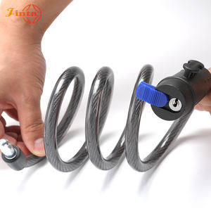 Jinta высокого качества 11*1100 мм ключ черный велосипедный кабельный замок для мотоцикла Электрический скутер электрический кабель для велосипеда замок - Product Image 4