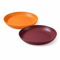 Assiette de paille de blé quatre tailles ronde incassable empilable économiseur d'espace maison cuisine salle à manger collation restauration usine directe en gros