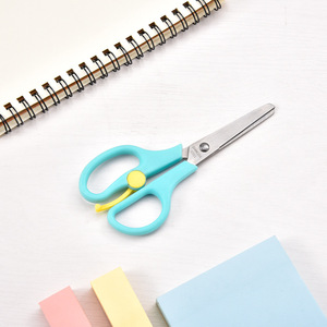 Children's Scissors Blue 5.5 Inch Stainless Steel Straight Blade Paper Cutting Craft Office Use - Product Image 1