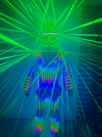 Vente chaude Bonne Qualité Robot Lumineux Costume Taille Adulte Costume De Danse Accessoires De Fête Marche Costume De Mascotte Avec Lumières Led