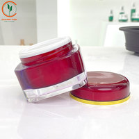 Pot acrylique rouge 10g 15g 20g 30g 50g récipient en plastique cosmétique pot de crème acrylique 50ml or galvanoplastie impression de cri