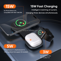 Super Mini Chargeur sans fil magnétique 3 en 1 Station de charge inductive pliante Chargeur rapide 15W