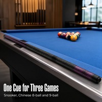 Queue de billard en fibre de carbone violette 1470 mm 19 oz, joint en acier inoxydable 1/2, pour snooker, billard chinois 8 boules, 9 boules, vente en gros