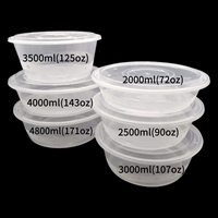 Grand récipient alimentaire en plastique jetable transparent avec couvercle en acier inoxydable Boîtes à lunch à un niveau pour le stockage à emporter au micro-ondes
