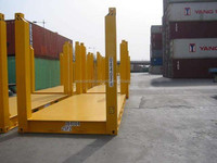 Conteneur de 20 pieds certifié CSC, avec logo personnalisé en acier Corten, poteau d'angle fixe conforme aux normes ISO, rack plat de 20 pieds