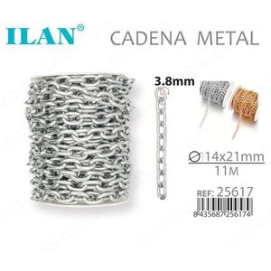 Catena in Metallo Ilan 14x21mm 11M Argento per Creazione di Gioielli - Product Image 1