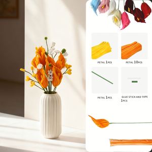 Minimalist Calla Lily <b>DIY</b> <b>Kit</b> Craft a Single Stem of Elegance with Pipe Cleaners Modern Home Sculpture Thoughtful Gift - Product Image 3
