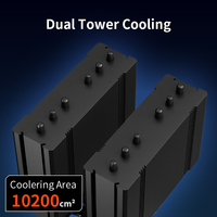 Enfriador de CPU Gamer-X MK6 ARGB, 6 Tubos de Calor, Doble Torre, PWM, 120 mm, Rodamiento Fluido, Cobre y Aluminio, 89.4 CFM, 32.5 dBA, Procesador LGA1700 AM5