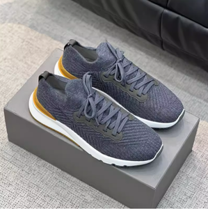 Zapatos Casuales Transpirables de Marca de Lujo Europea para Hombre, Malla Tejida, Cuero Cómodo, con Cordones, para Primavera y Otoño - Product Image 3