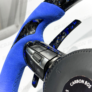 Venta Directa de Fábrica de Volantes Personalizados de Fibra de Carbono Azul Forjado para <span class=keywords><strong>BMW</strong></span> E46 F30 F50 F31 F35 E90 E92 E45 F80 - Product Image 6