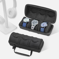 Boîte de rangement pour montres / Étui de présentation pour montres pour hommes, compatible avec toutes les montres-bracelets et montres connectées jusqu'à 50 mm, 1, 2, 3, 4, 5 emplacements, noir