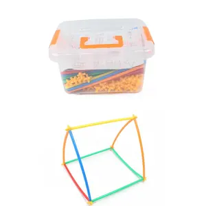 Toy Building Bricks Straw Constructor Building Toy Straws and Connectors Building Sets Colorful Motor Skills Interlocking Sets