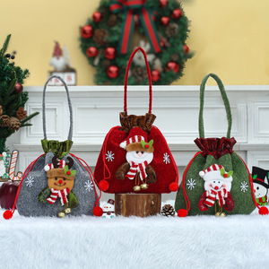 Bolsa de Regalo Navideña, Bolsa Infantil con Diseño de Manzana, Bolsa para Dulces, Bolsa de Regalo de Imitación de Cuero Repujado - Product Image 1