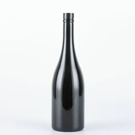 Botol Sampanye Kaca Mewah 750Ml Kualitas Tinggi Hitam dengan Gabus