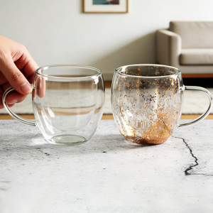 Tazze in Vetro Borosilicato a Doppia Parete Pre-Forate Vuote per <span class=keywords><strong>Caffè</strong></span> con Sabbia Mobile Effetto Globo di Neve, Bicchieri Fai-da-te con Fori, Regali - Product Image 3